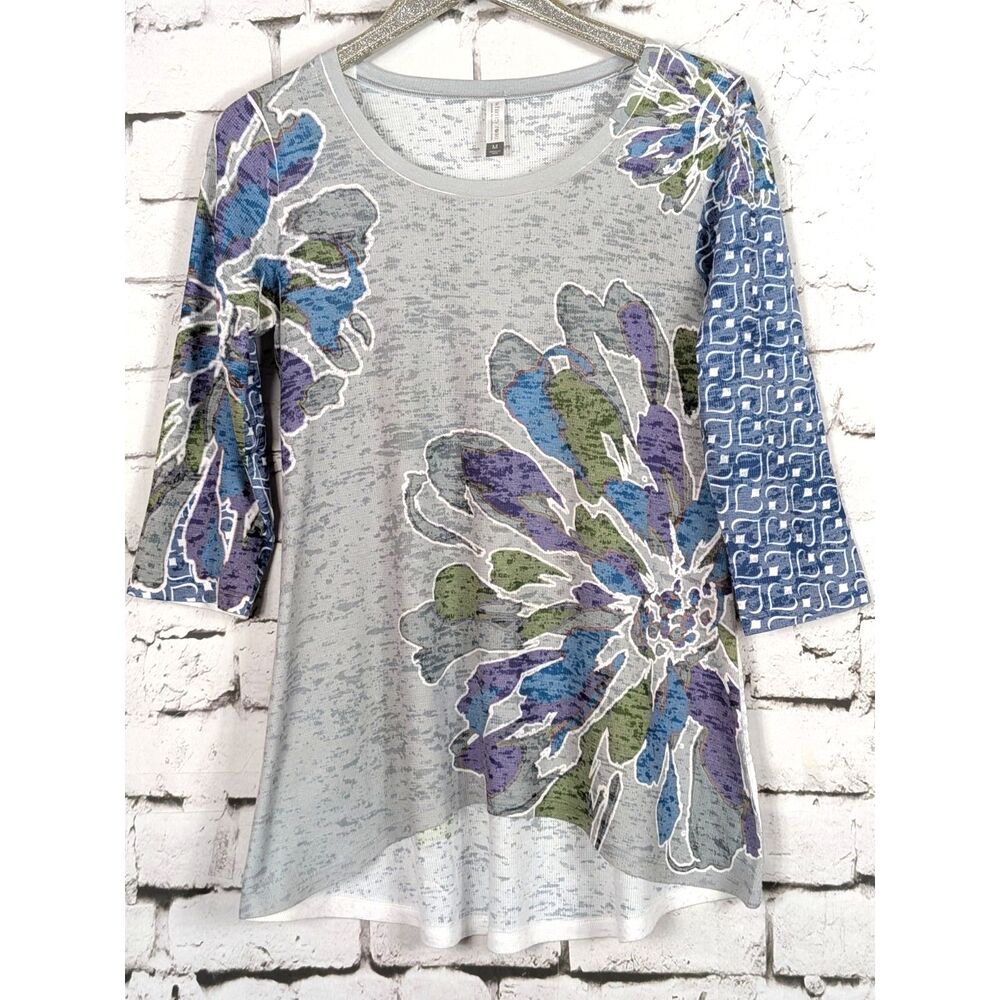 WHIMSY ROSE Waffle-Knit Thermal Sublimation Tunic Artsy USA-Made Medium